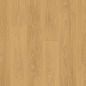 An image of the Chevron Oak Medium Luxury Vinyl flooring, a light brown wooden colour swatch from Belgotex’s Quick Step Impressive Patterns Collection.