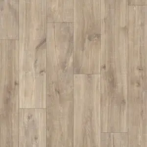 An image of the Midnight Oak Natural Luxury Vinyl flooring, a brown wooden colour swatch from Belgotex’s Quick Step Impressive Patterns Collection.