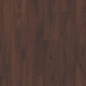 An image of the Royal Oak Natural Luxury Vinyl flooring, a dark brown wooden colour swatch from Belgotex’s Quick Step Impressive Patterns Collection.
