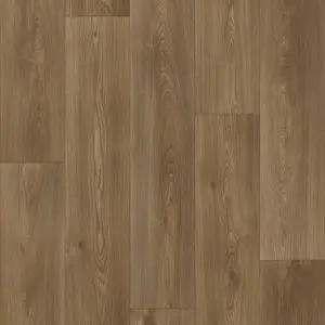 An image of the Columbian Oak 649M Heterogeneous Vinyl flooring, a dark brown wooden colour swatch from Belgotex’s Strut vinyl collection.